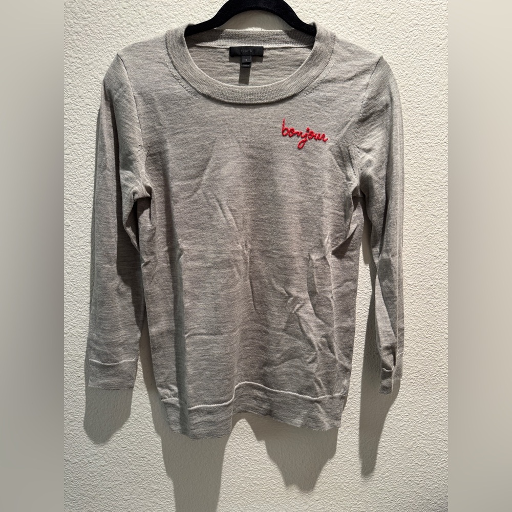 J. Crew Tippi Merino Wool Sweater Bonjour! S